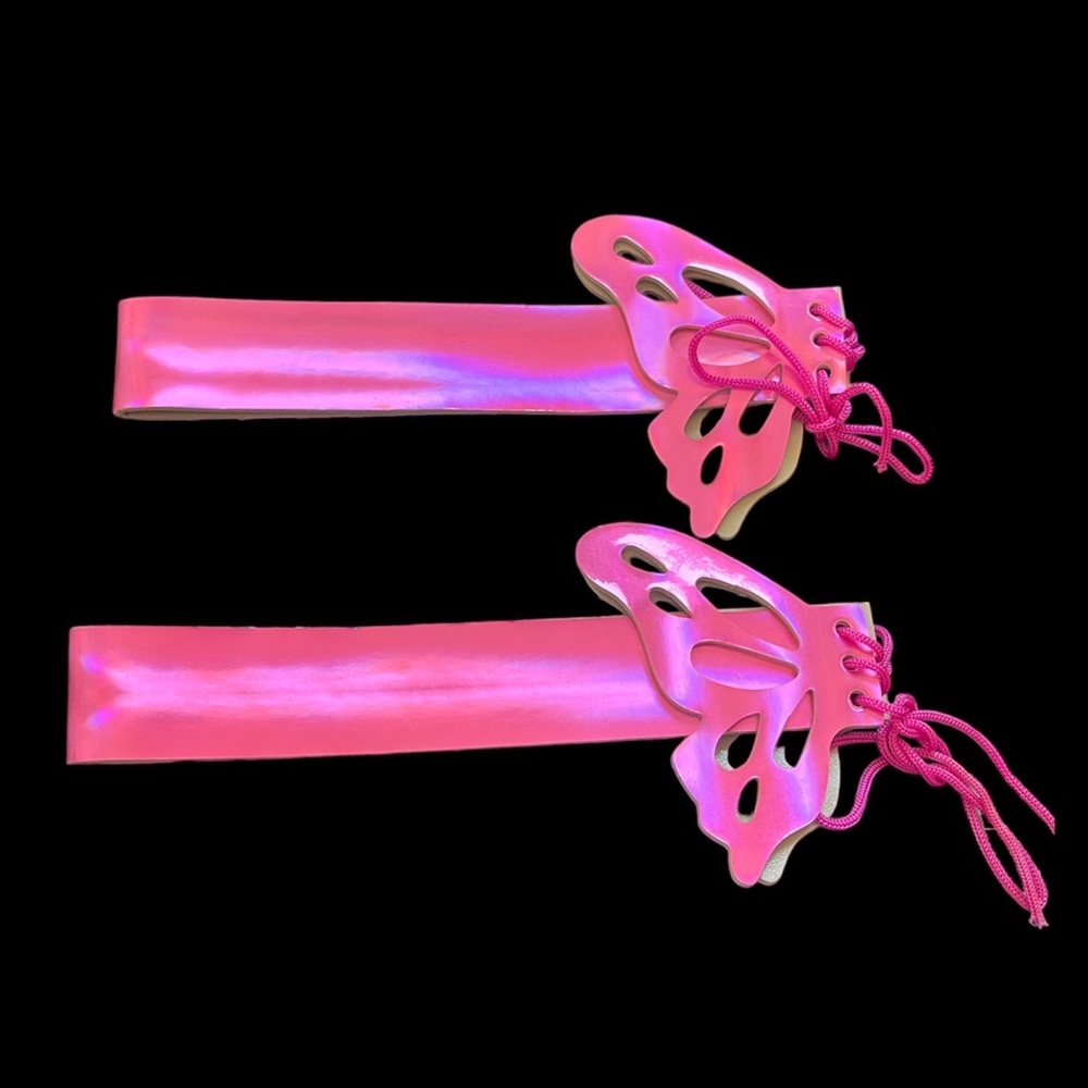 METALLIC PINK BUTTERFLY CORSET LEG/THIGH GARTER / DECOR BNIB